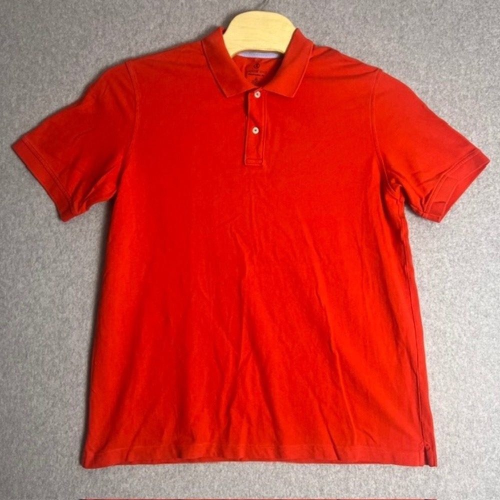 Lands' End Men's Red Traditional‎ Fit Cotton Casual Polo Shirt Size Large